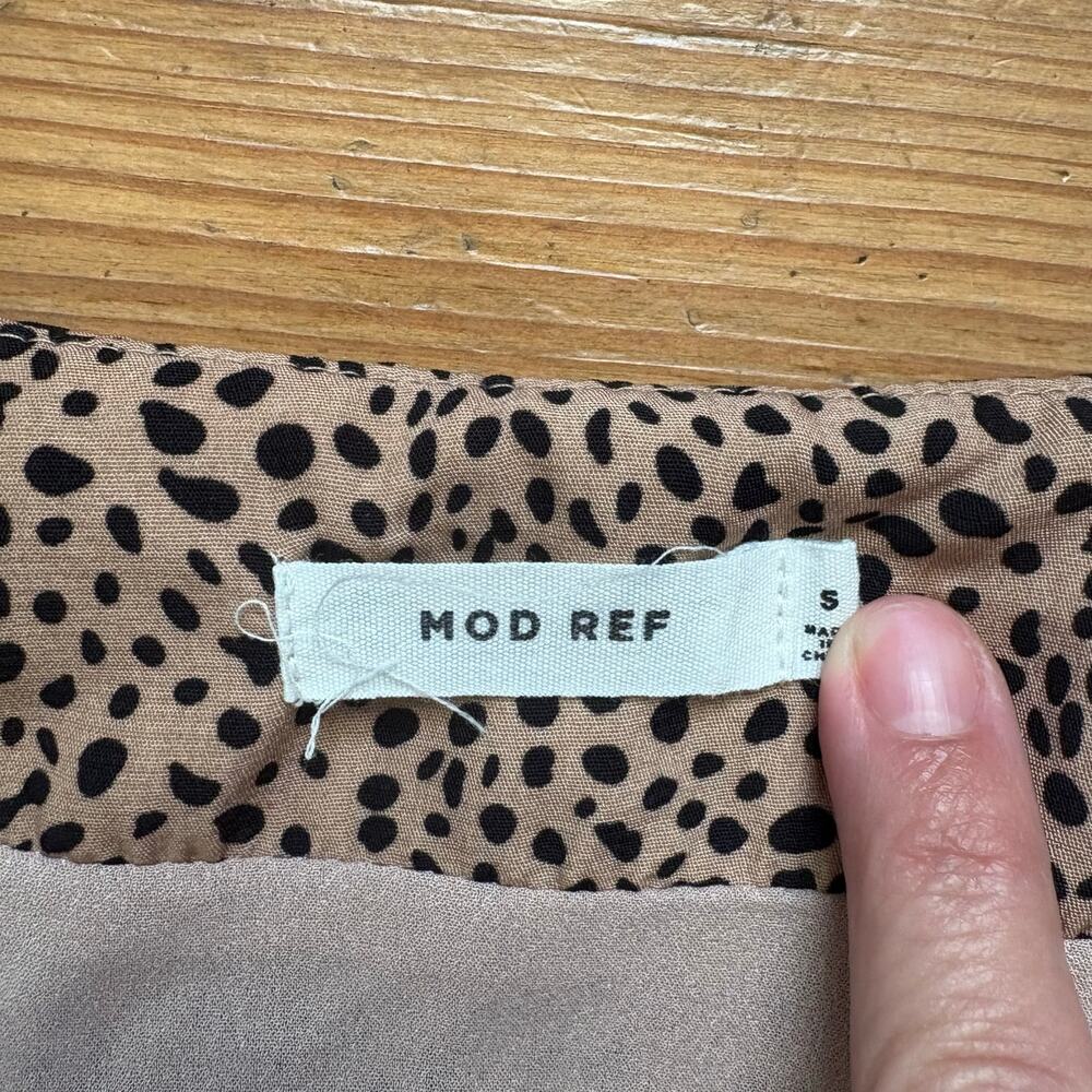 Mod Ref Brown Black Cheetah Print Button Up Short… - image 3